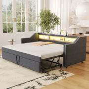 Letto sofa estraibile tessuto in juta 180x190 cm