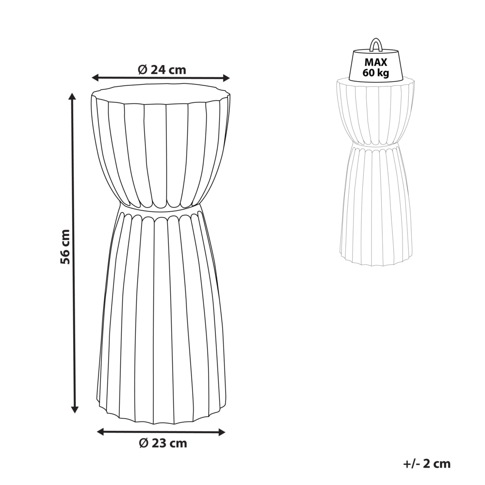 Tavolino in alluminio dorato a forma di pilastro dal design invecchiato 24 x 56 cm Arredamento contemporaneo per la casa