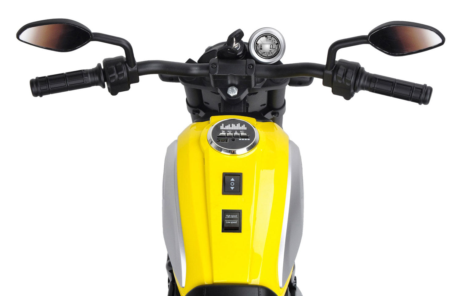 Moto Elettrica per Bambini Licenza Ufficiale Ducati Scrambler 12V 3,5Ah Giallo