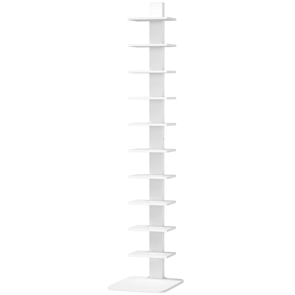 Libreria Torre 11 Ripiani, Scaffale Alto e Stretto Salvaspazio, Bianco