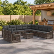 Set Divano da Giardino 12 pz Grigio polyrattan 3436061