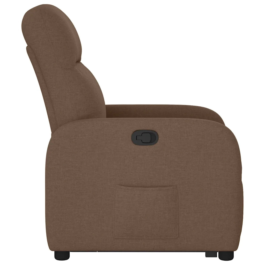 Poltrona Alzapersona Reclinabile Marrone in Tessuto 3302976