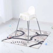 Mat di protezione per sotto il seggiolino per bambini, protezione antiscivolo e impermeabile, asciugabile, mat per seggiolino per bambini, 130*130cm, 51 pollici, mat di protezione per tavola da baby e seggiolino per bambini, bosco, modello universale
