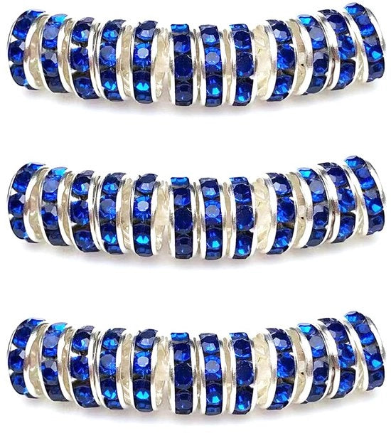 MJDCB 8mm 100 pezzi di perle rotonde per gioielli perle strass spacer per la creazione di collane bracciali anelli (azzurro smeraldo)