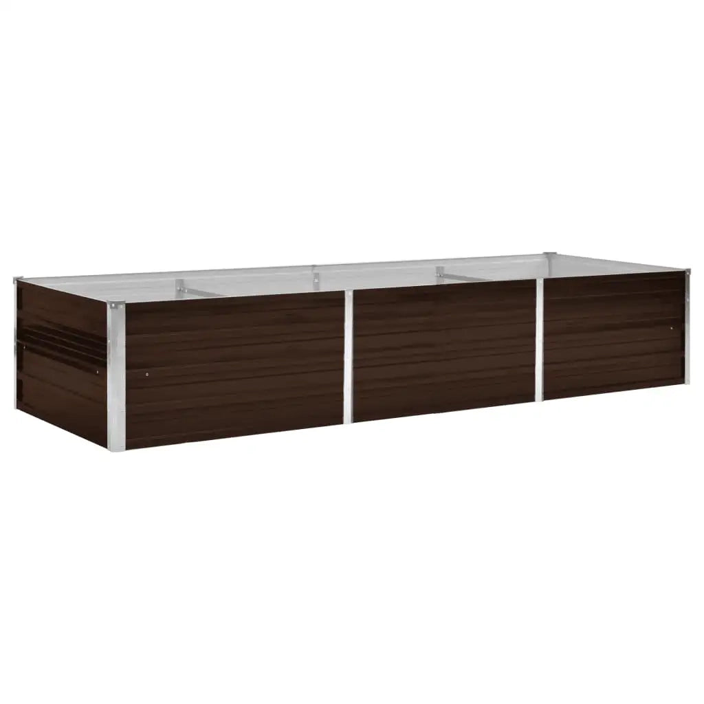 Letto Rialzato Giardino Marrone 240x80x45 cm in Acciaio Zincatocod mxl 106978