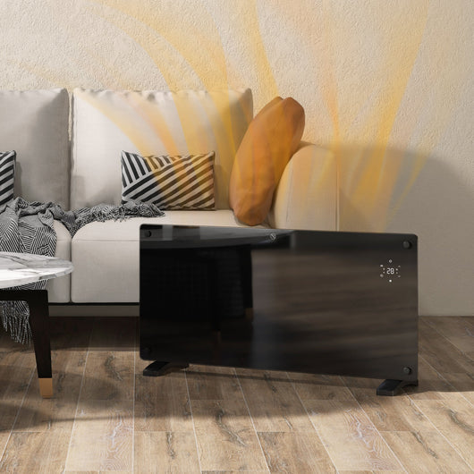 Riscaldatore a Convezione 2000W da Pavimento o a Parete con Telecomando e Timer Nero