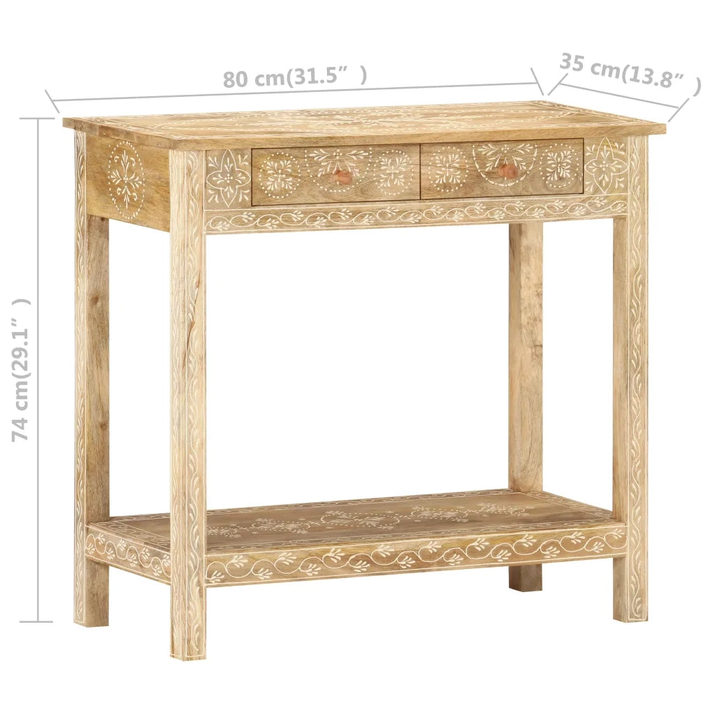 Tavolo Consolle | Tavolo d'Ingresso 80x35x74 cm in Legno Massello di Mango