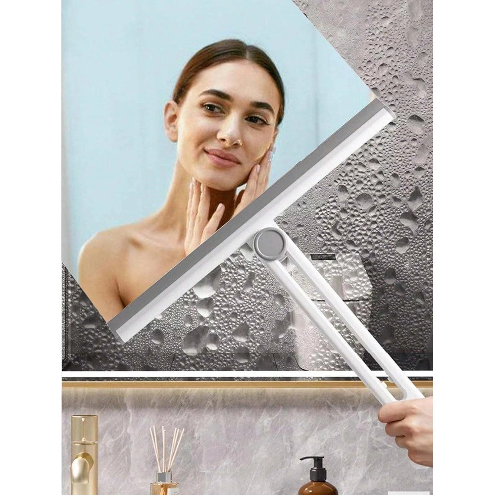 Trade Shop - Tergivetro Con Testa Rotante Pulizia Versatile Per Specchi Finestre Manico Regolabile -