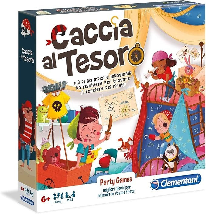 Caccia al Tesoro, Gioco da Tavolo, Party Game per Bambini i e Tutta la Famiglia, 2-12 Giocatori, Piu di 80 Indizi e Indo