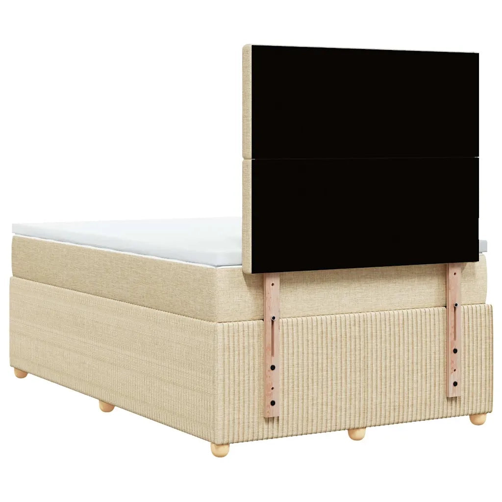 Giroletto a Molle con Materasso Crema 120x200 cm in Tessuto 3292042