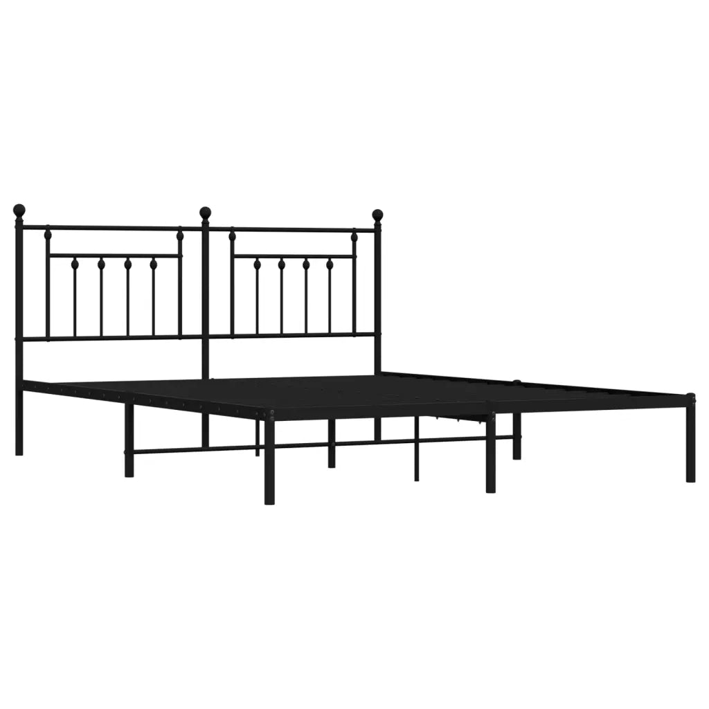 Giroletto con Testiera-Struttura Letto con testiera in Metallo Nero 180x200 cm 655663