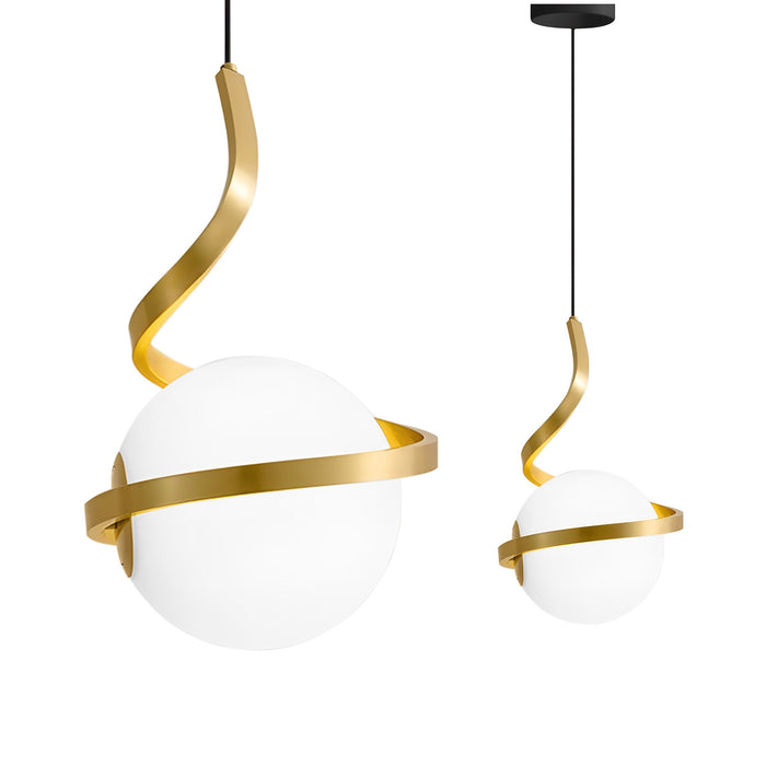 Lampada A Sospensione A Spirale Con Sfera In Vetro APP1733-1CP Oro