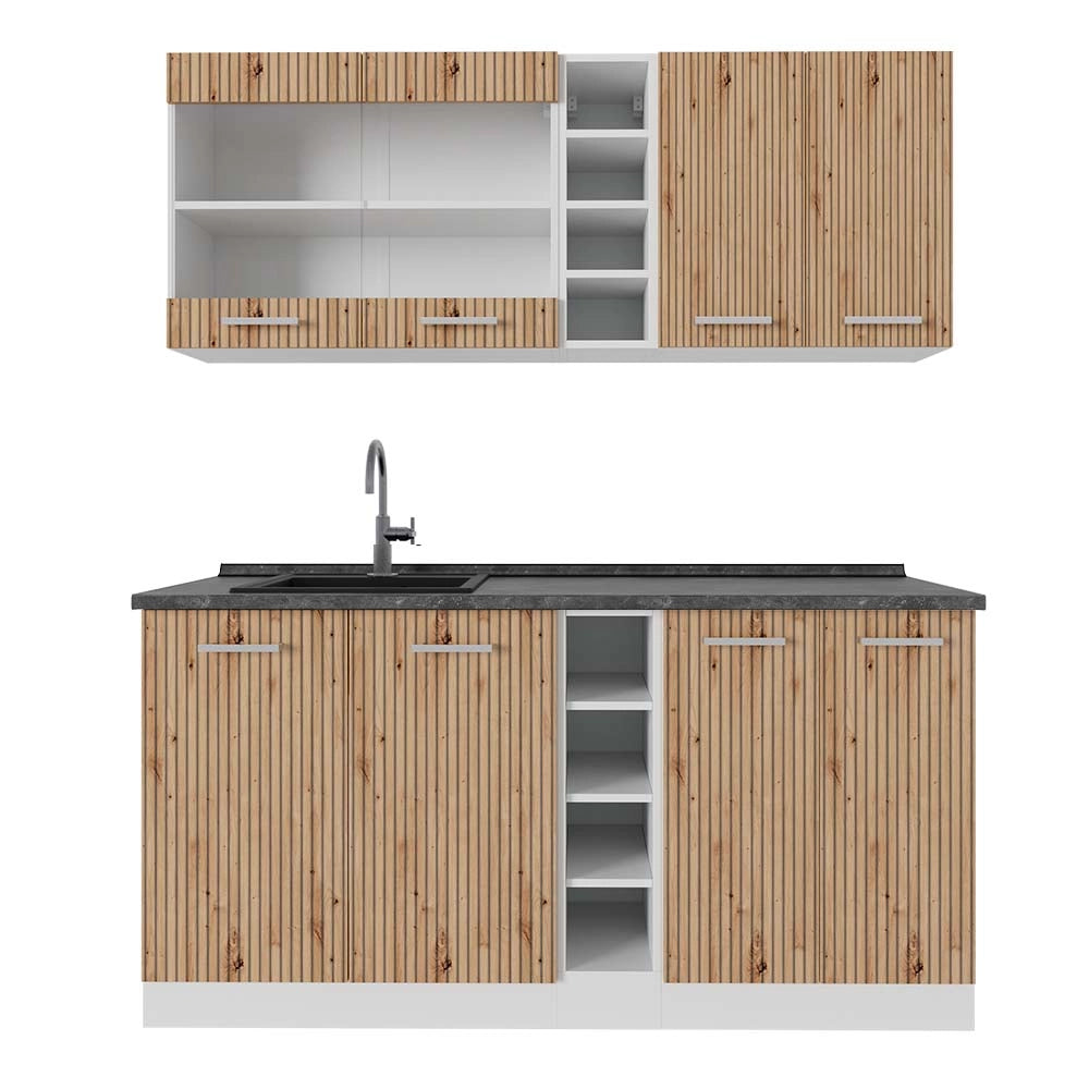 Vicco Cucina completa Rovere artigianale/bianco 160 cm , PL Antracite