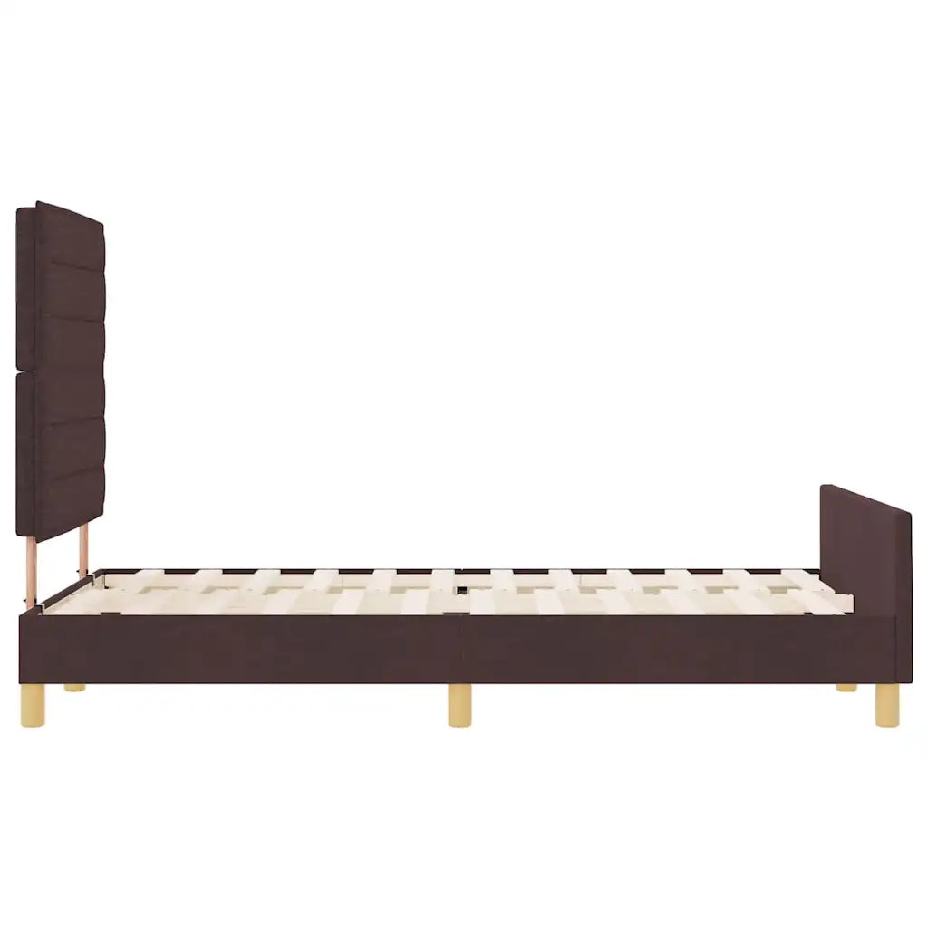 Struttura del letto Marrone scuro 120 x 190 cm Tessuto 3344637