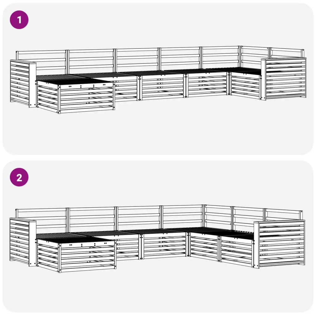 Set di divani da esterno 7 pcs Naturale