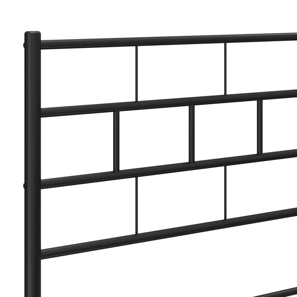 Giroletto con Testiera e Pediera Metallo Nero 90x190 cm 355669