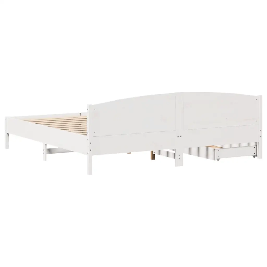 Letto senza Materasso Bianco 180x200 cm Legno Massello di Pino