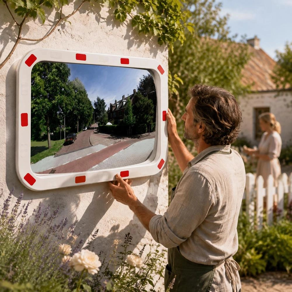 Convex Rectangular Traffic Mirror 40x60 Cm With Reflectors