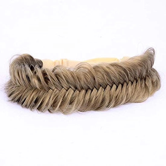 Cintura per capelli con intreccio - Fascia per capelli ampia - Toupet elastico - Fibra sintetica - Resistente al calore - Leggero 59 g