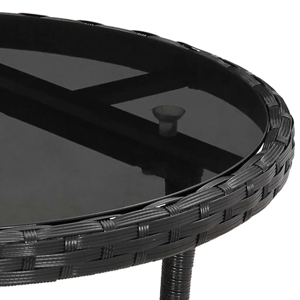 Set Bistr¨° da Giardino 5 pz | Set Salotto da Giardino con Cuscini in Polyrattan Nero