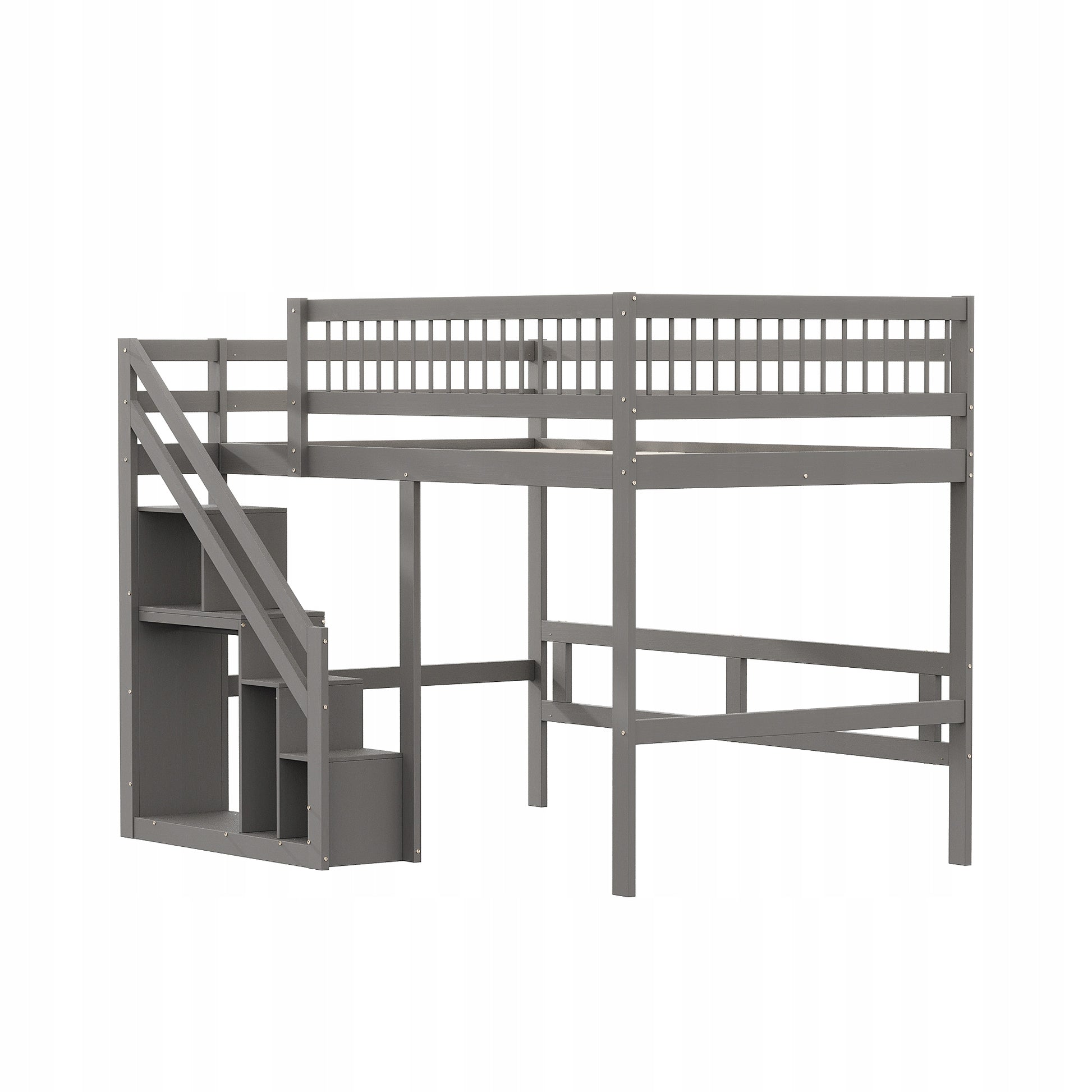 Letto in legno 140x200 - Xylo - Grigio senza materasso