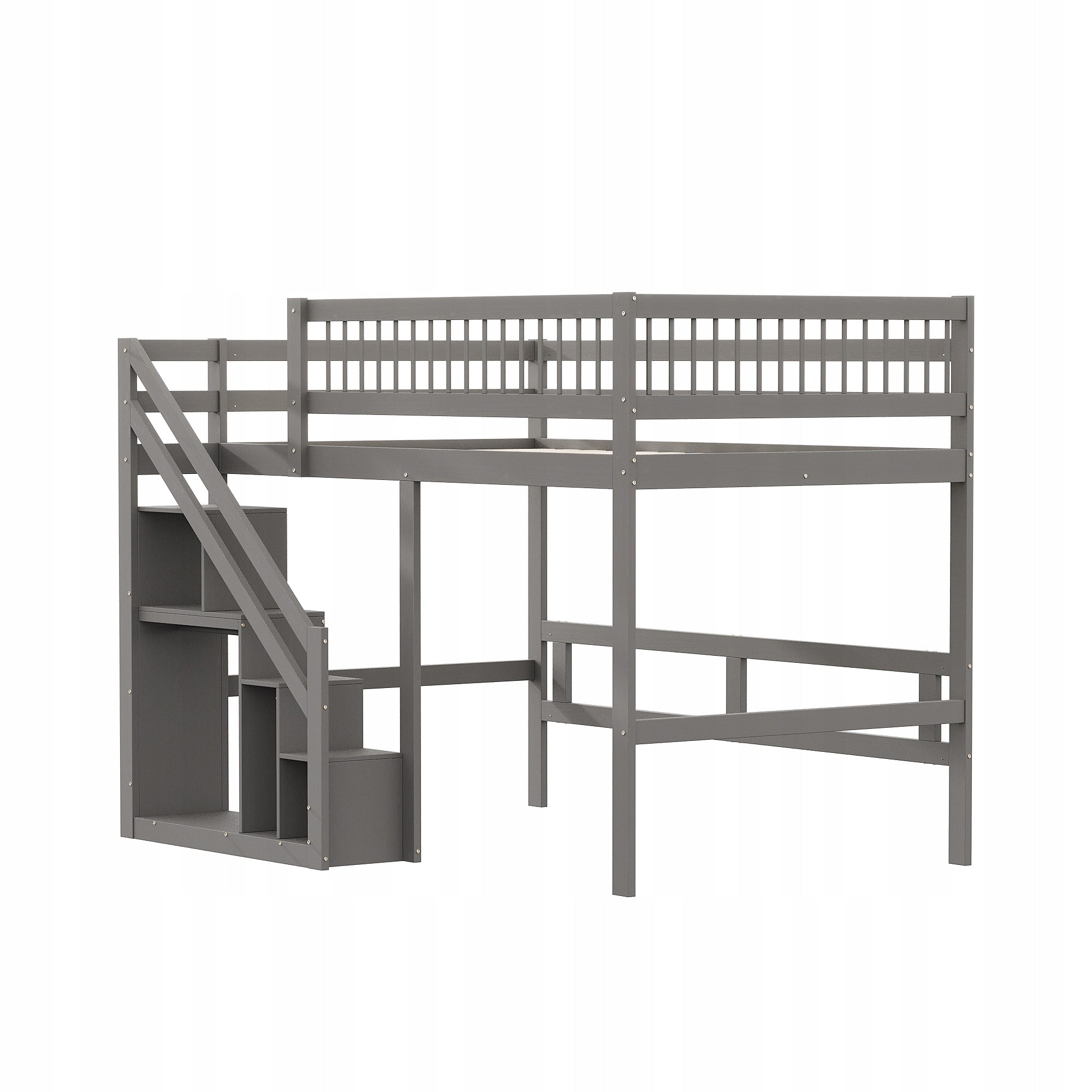 Letto in legno 140x200 - Xylo - Grigio senza materasso