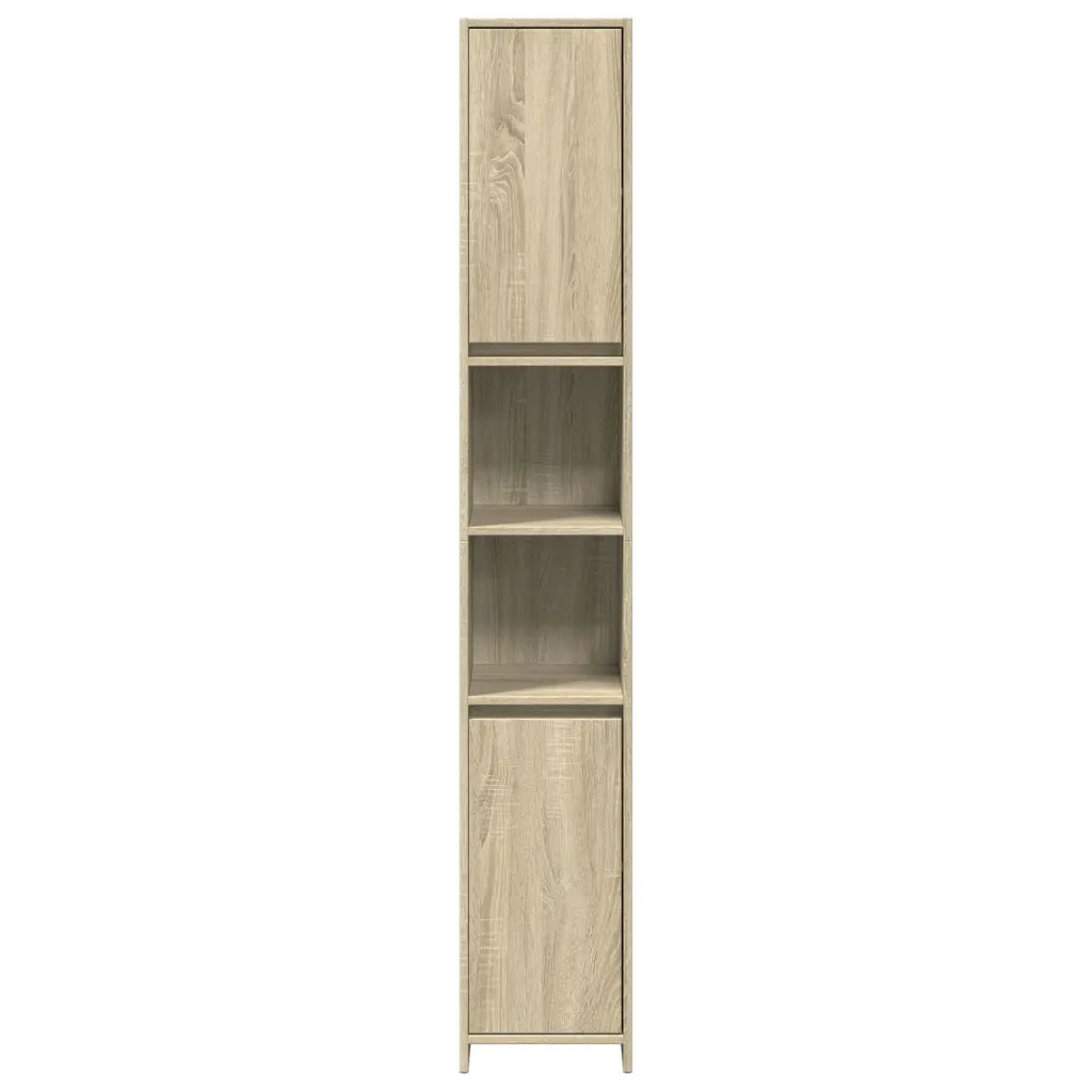 Set Mobili da Bagno | Armadio da bagno 4 pz Rovere Sonoma in Legno Multistrato