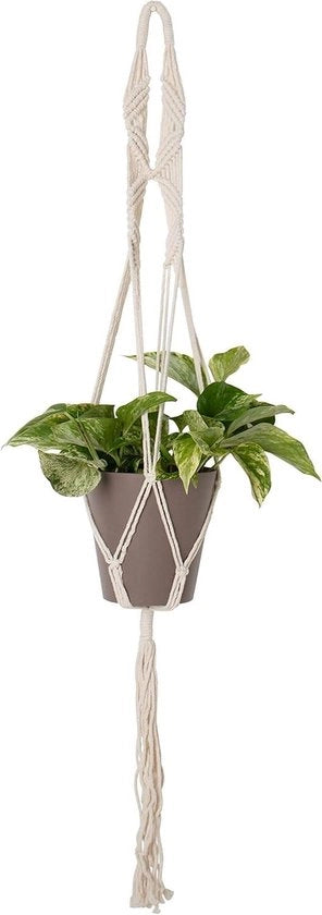 Pendente per piante - Pendente per piante a macramé appeso - Supporto per vasi fioriti in cotone - 39 pollici - Bianco