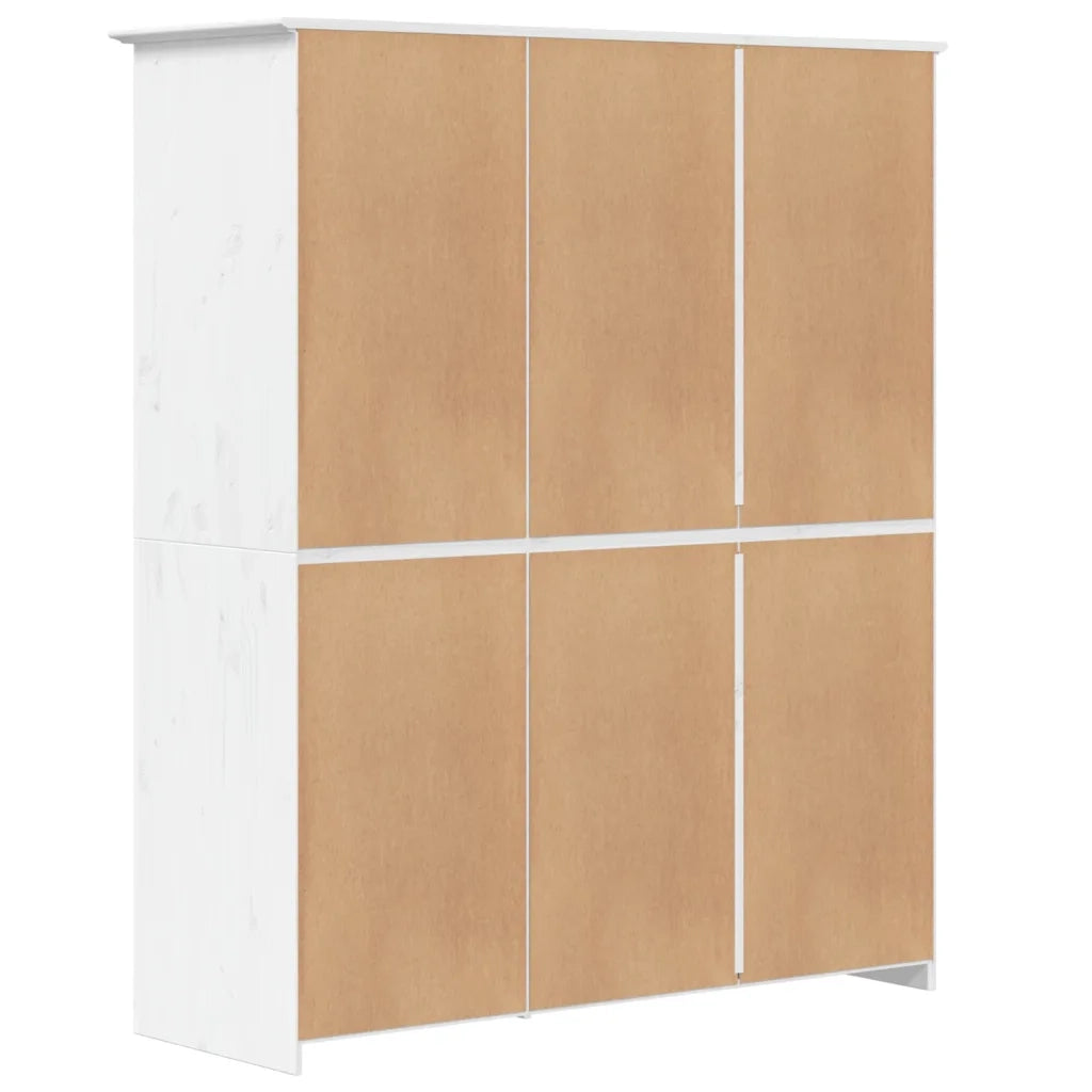 Armadio BODO 146x53,5x173 cm in Legno Massello di Pino Bianco 355062