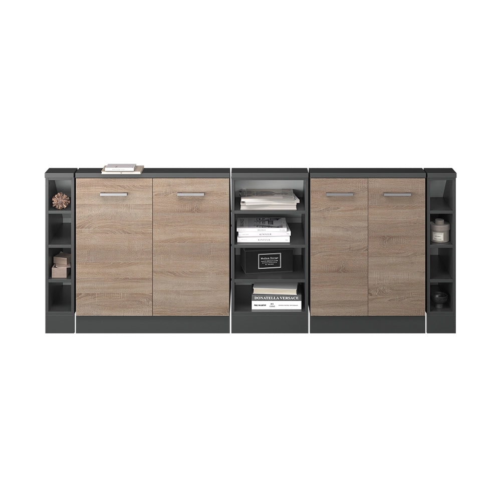 Mobile cucina sottotetto R-Line Sonoma/Antracite 210 cm Set di 5 Vicco