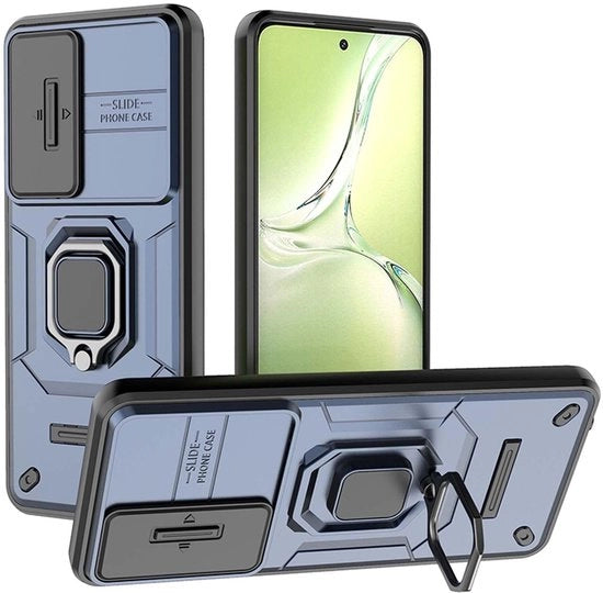 Custodia Schoccorientata per OPPO A80 5G - Doppia Protezione TPU/PC - Supporto per Ring e Stand per Fotocamera - Supporto per Fotocamera 360° - Custodia per Telefono con Supporto per Fotocamera