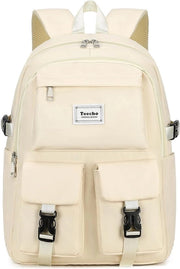 Borsa impermeabile per donna Carrello scolastico per ragazze Borsa per laptop moda per donne, crema, borsa