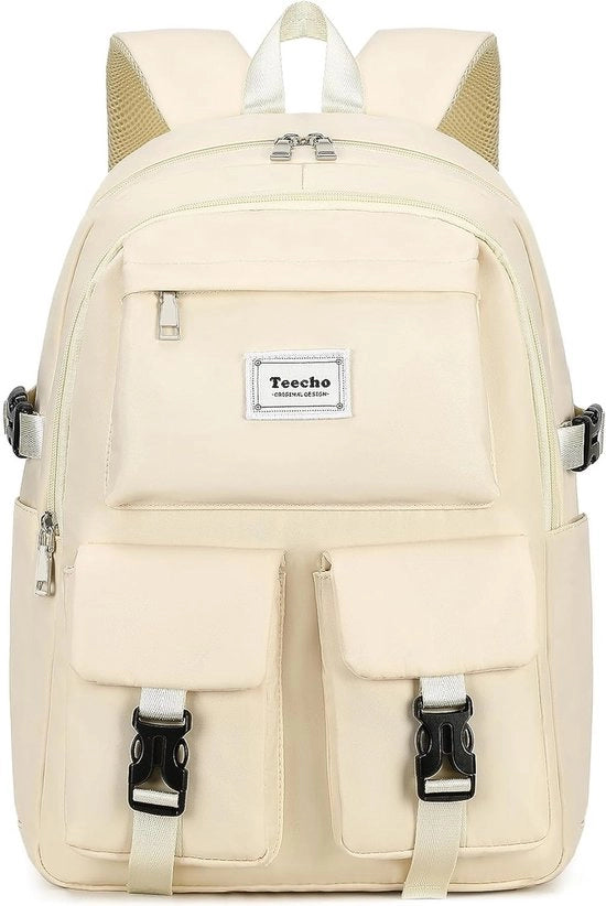 Borsa impermeabile per donna Carrello scolastico per ragazze Borsa per laptop moda per donne, crema, borsa
