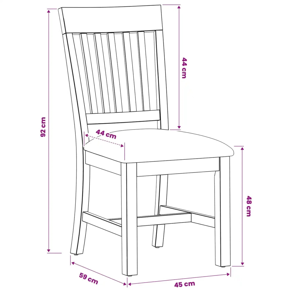 Sedia da pranzo 2 pz Legno di Quercia Massello Nero 42039157