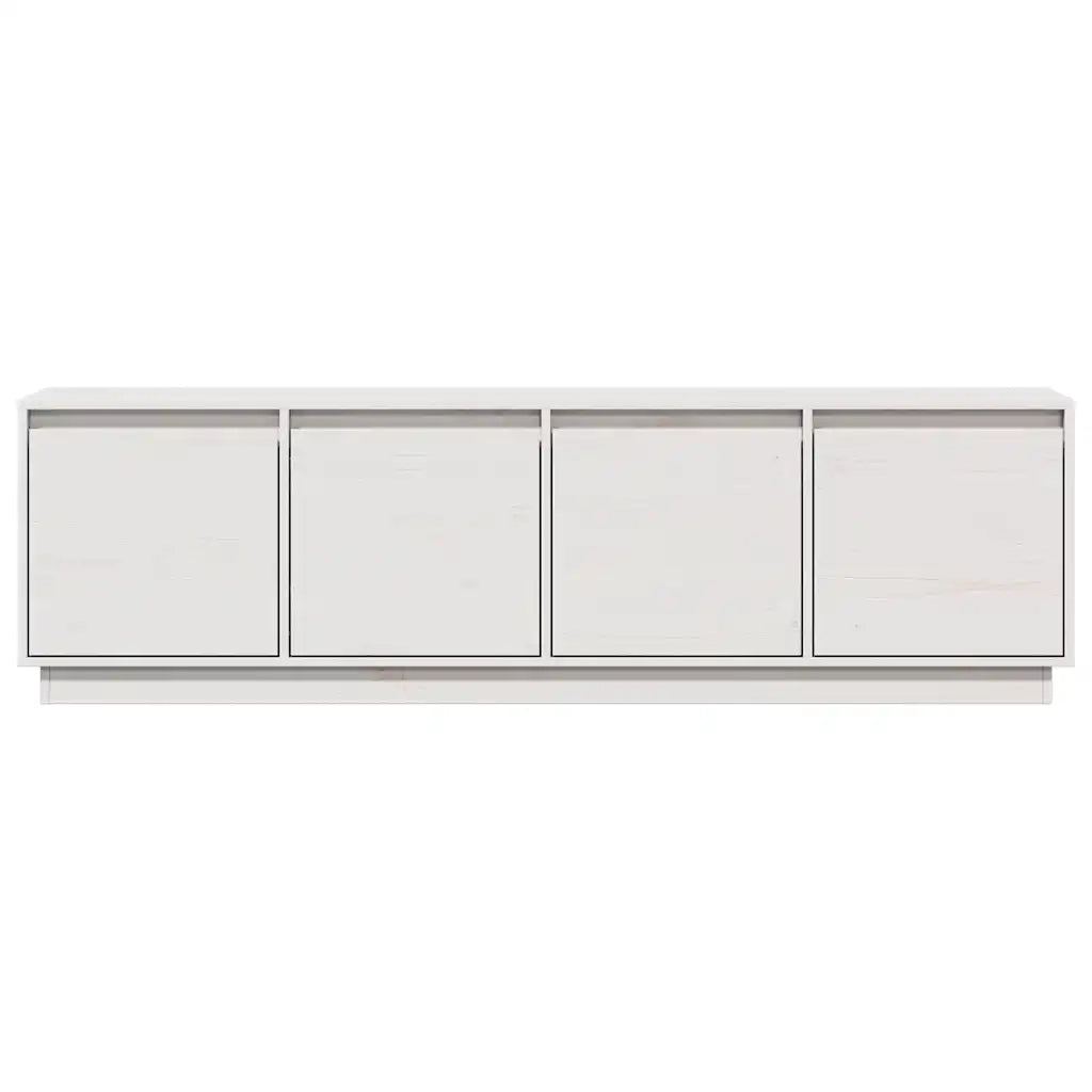 Mobile Porta TV Bianco 156x37x45 cm in Legno Massello di Pino 814395