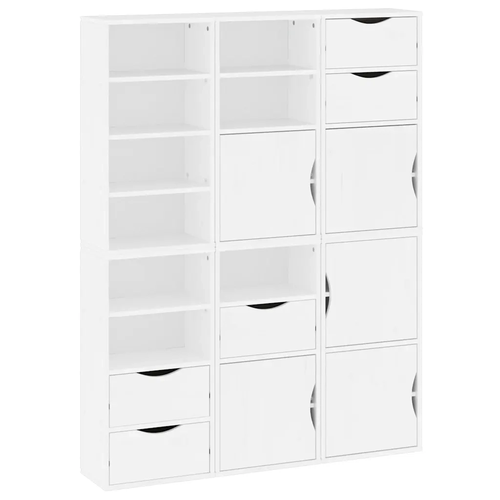 Armadietti Laterali 6 pz ODDA Bianco 40x24x79 cm Legno di Pino 3365355