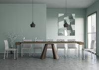 Consolle Allungabile 90-300x40x77 cm in Nobilitato Marrone