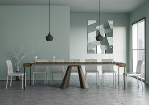 Consolle Allungabile 90-300x40x77 cm in Nobilitato Marrone