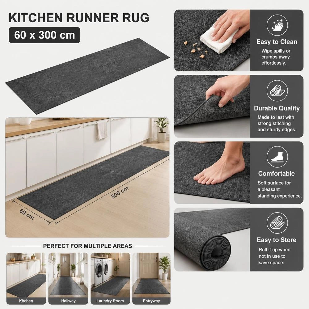 Washable Kitchen Rug Cooking 60x300 Cm