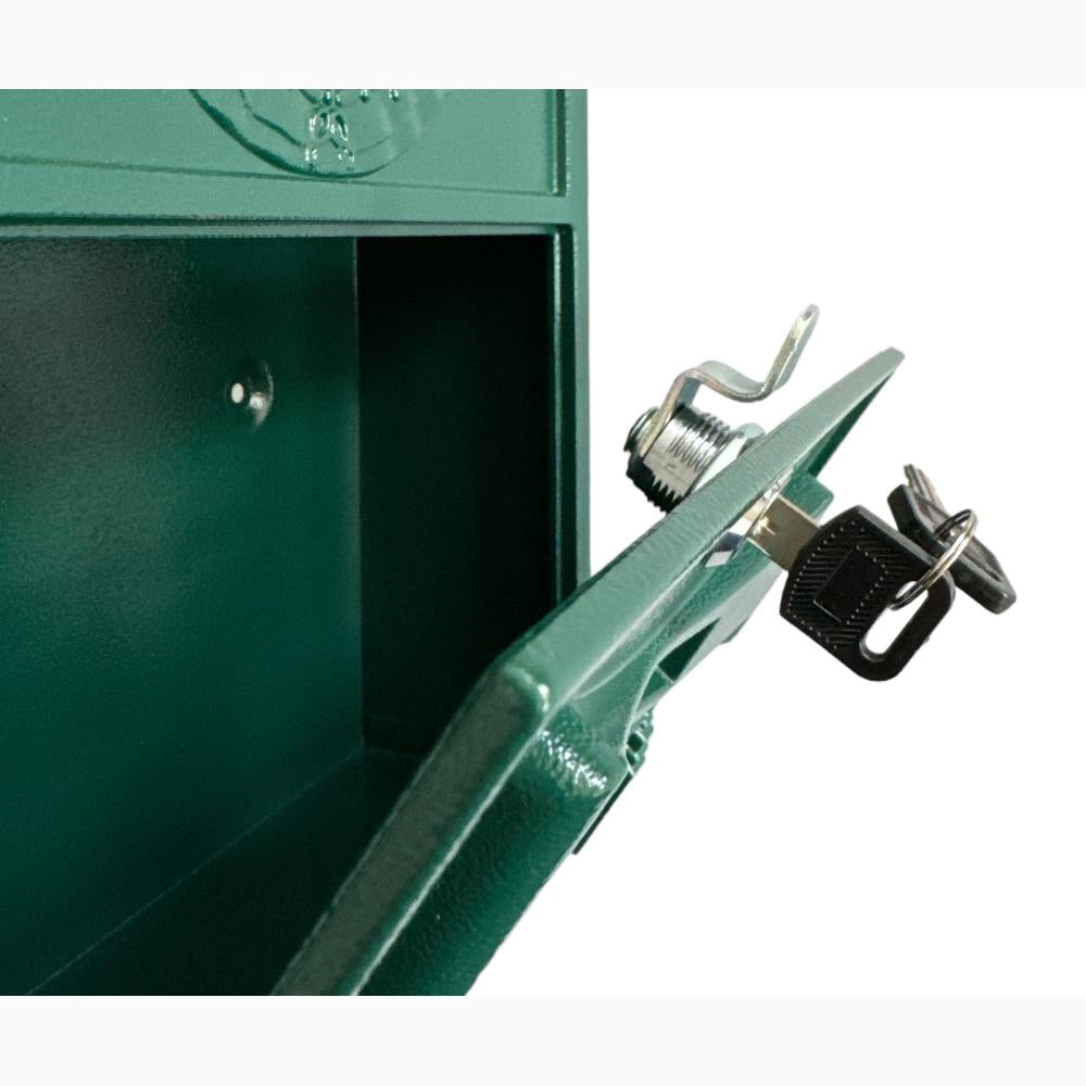 Cassetta Postale Portariviste in alluminio 255x88x405H cm Classico Colore Verde