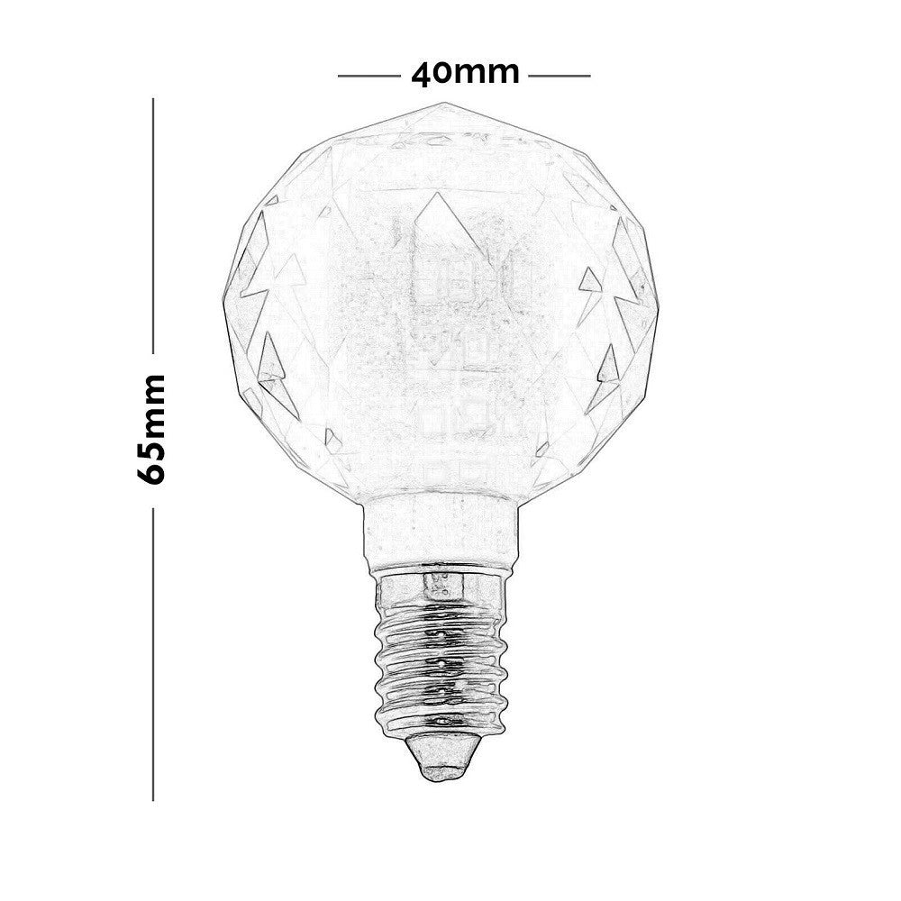 Trade Shop - Lampadina Led Globo E14 Vetro Cristallo Lampada 6watt Luce Calda Fredda Naturale -