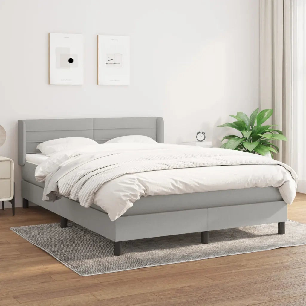 Giroletto a Molle con Materasso Grigio Chiaro 140x200cm Tessuto cod mxl 47217