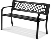 Bancopark metallico - Bancopark esterno - Rilassarsi all'aperto - Sedia esterna metallica - Resistente al tempo - 117 cm di larghezza - Nero