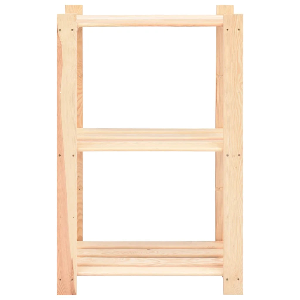 Scaffali a 3 Livelli 2 pz 60x38x90 cm in Massello Pino 150 kg 3051121
