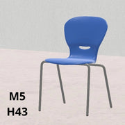 Sedia GINKGO blu H 43cm, scocca polipropilene riciclato, gambe grigie SD.GK+.4GF.M5.BL
