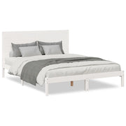 Letto matrimoniale | Letto per adulti | Giroletto Extra Lungo senza Materasso Bianco 140x220cm Massello