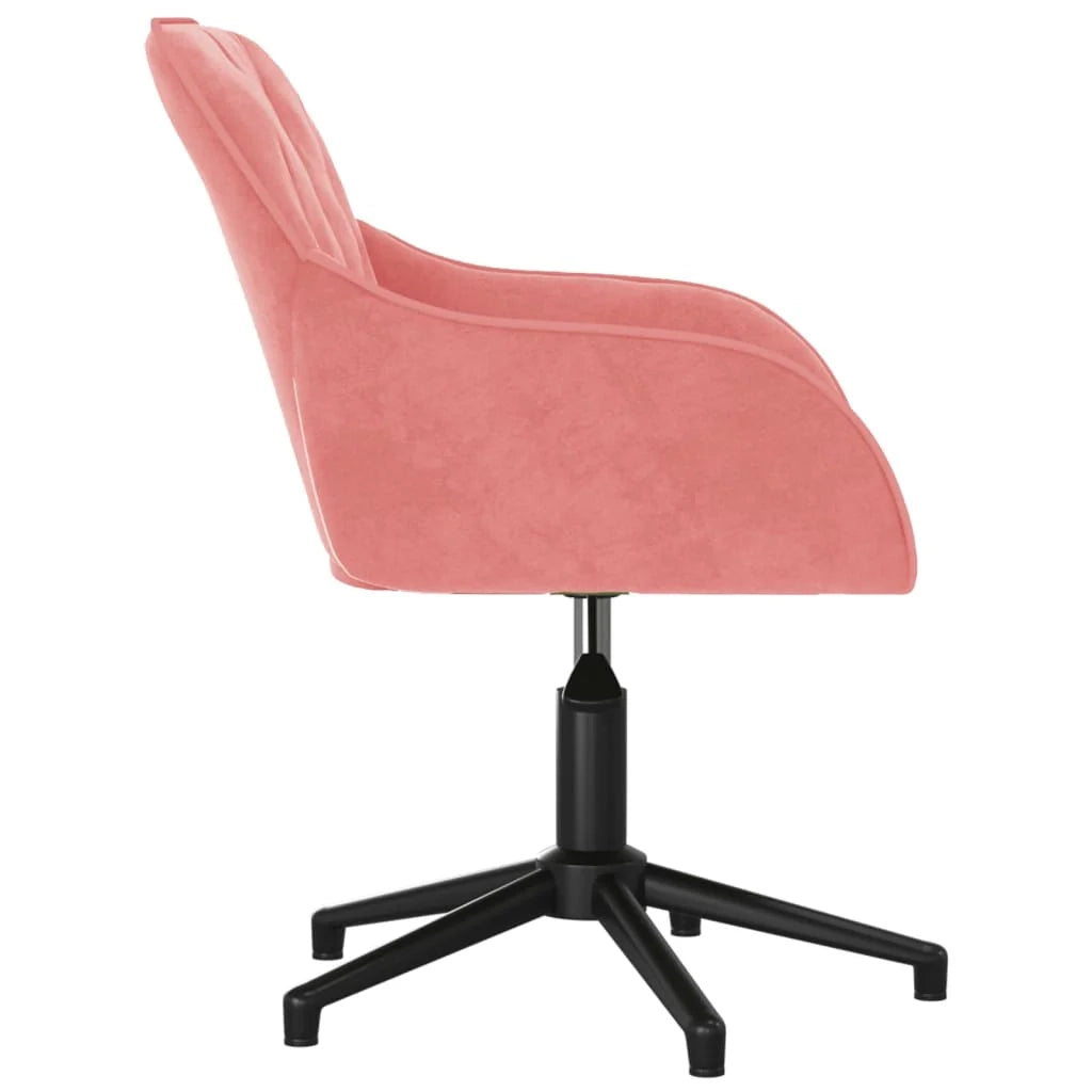 Sedia girevole/poltrona da ufficio/studio in velluto rosa 02_0024170
