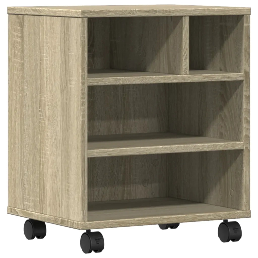 Supporto per Stampante con Ruote Rovere Sonoma 41x32x48 cm