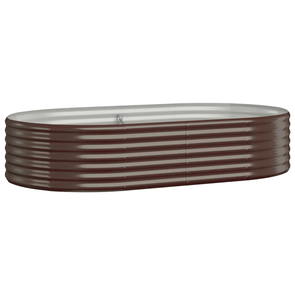 Fioriere | Cassetta per fiori | Letto Giardino Acciaio Zincato 175x100x36 cm Marrone
