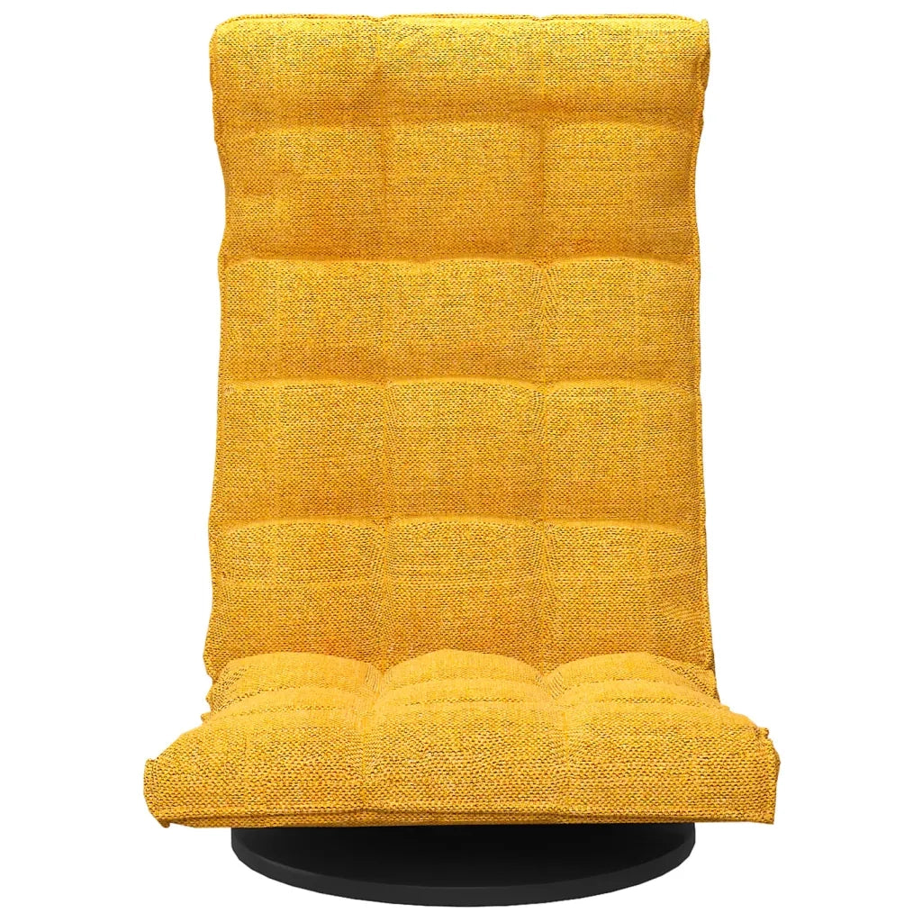 Sedia da Pavimento Girevole Giallo Senape in Tessuto